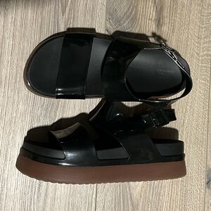 Melissa Black Patent Platform Sandals Size 8